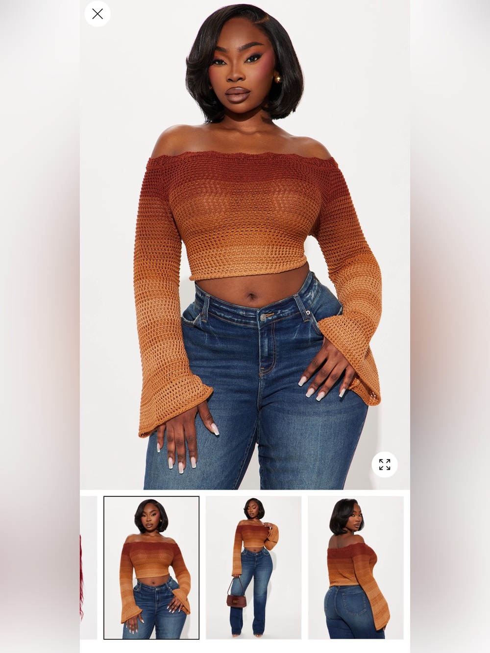 Sunset crochet top size 2X brand new fashionable